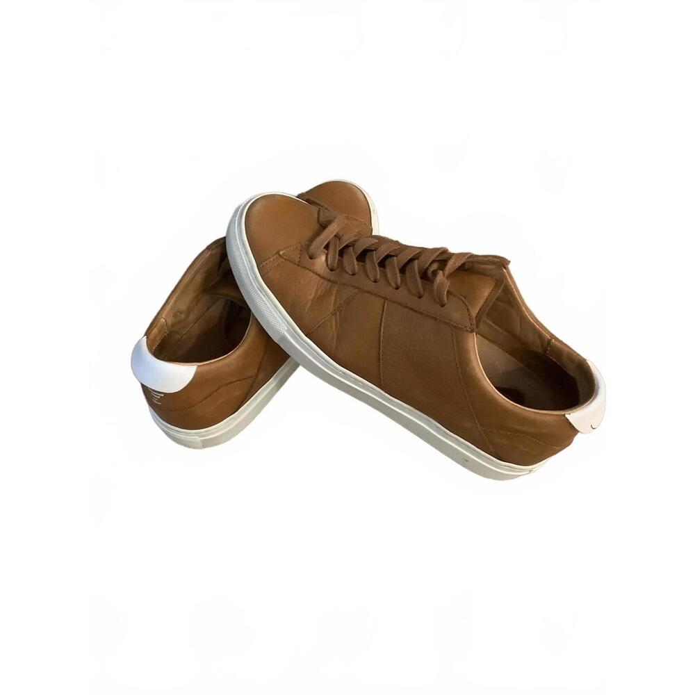 Beyene Cognac Tan Brown Leather Sneaker Shoe Lace Up Men 6 Women’s 7.5